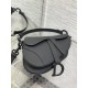 Dior Mini Saddle Bag with Strap in Black Ultramatte Calfskin