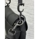 Dior Mini Saddle Bag with Strap in Black Ultramatte Calfskin