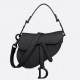 Dior Mini Saddle Bag with Strap in Black Ultramatte Calfskin