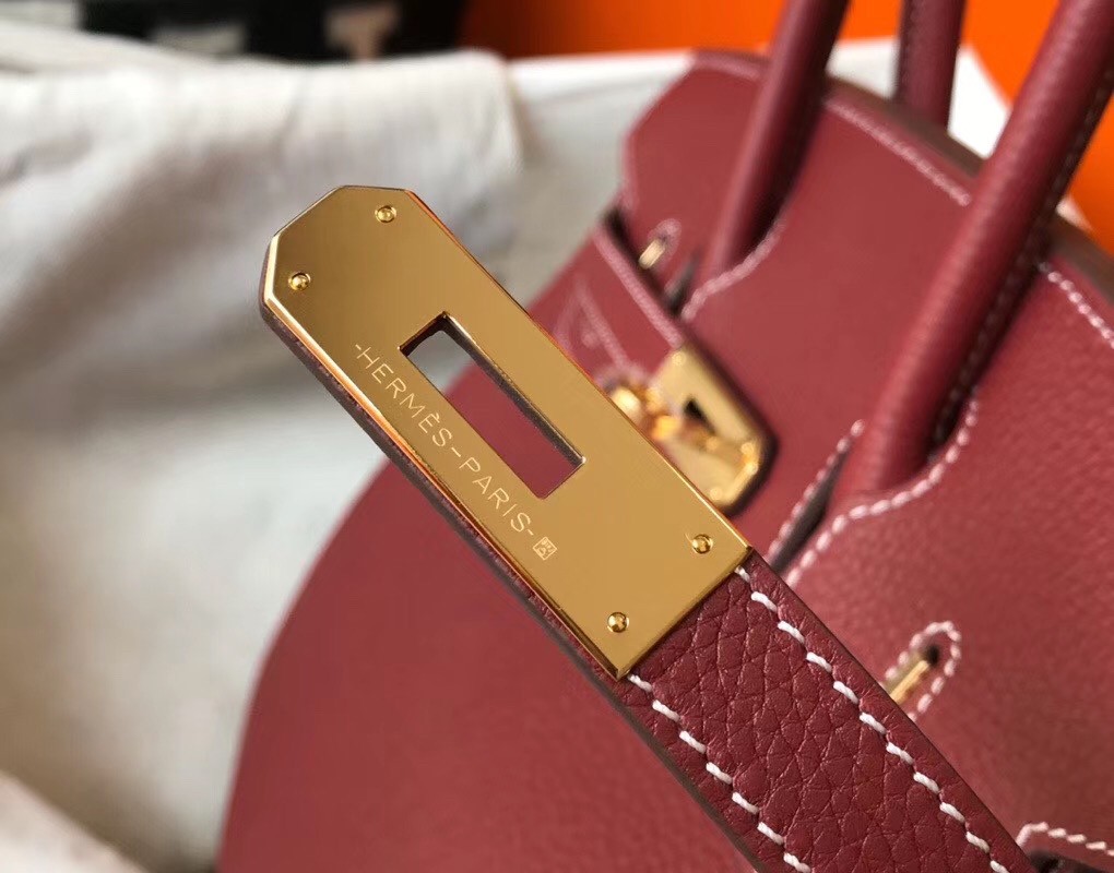 Hermes Birkin 30 Bag in Bordeaux Clemence Leather with GHW