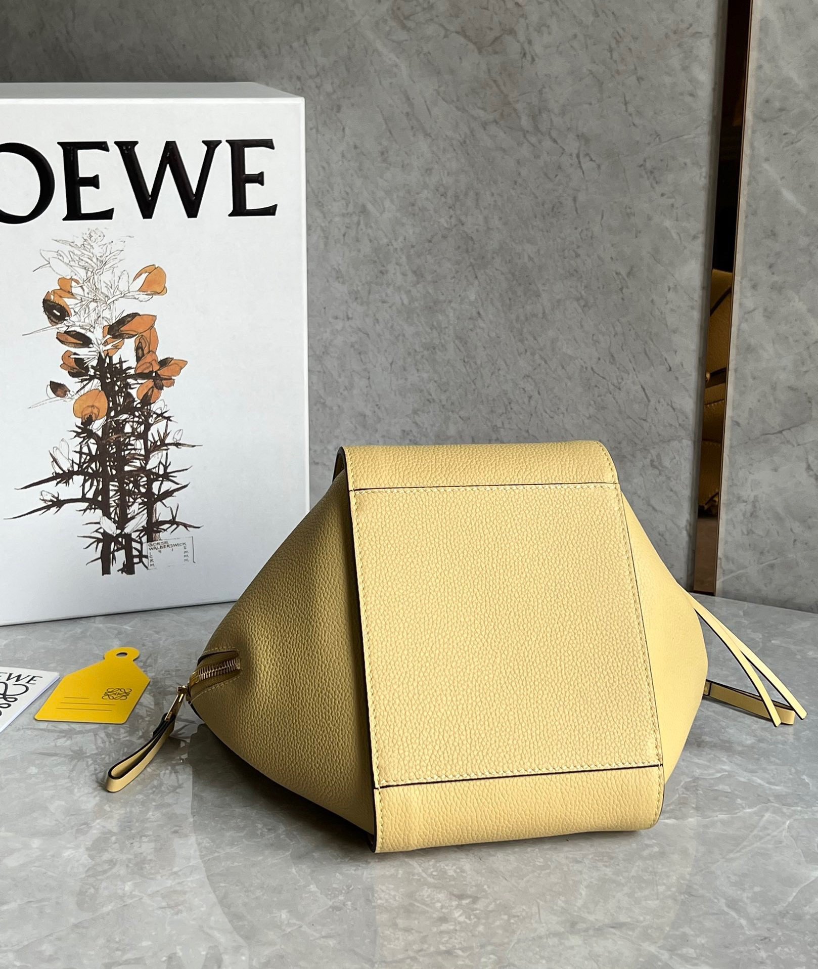 Loewe Compact Hammock Bag in Dark Butter Grained Calfskin