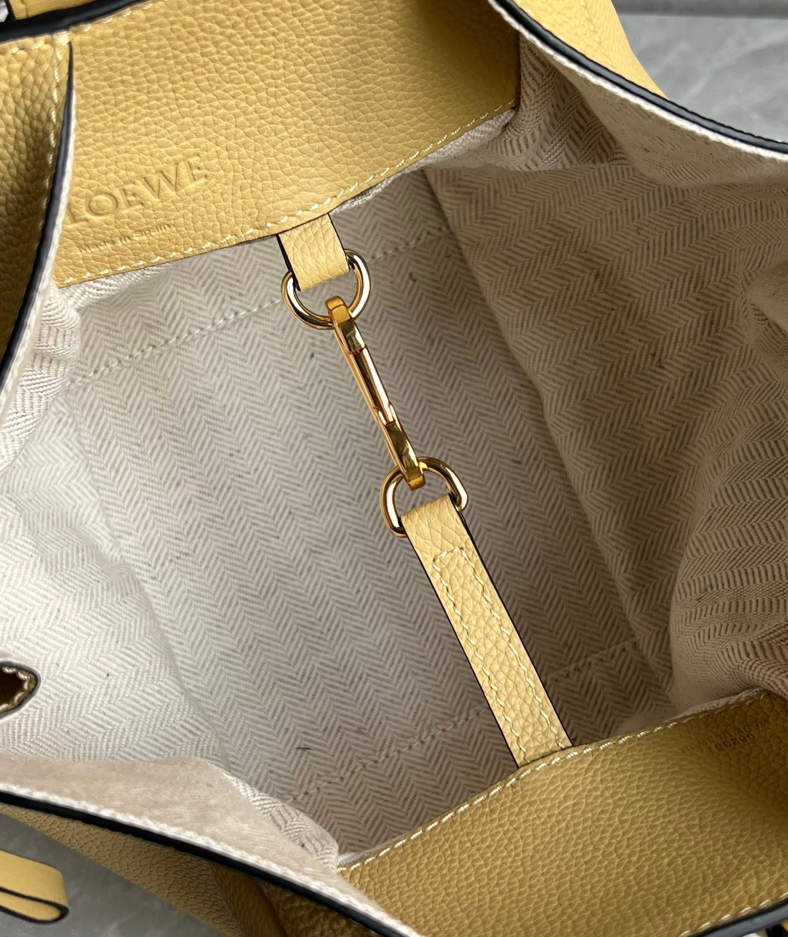 Loewe Compact Hammock Bag in Dark Butter Grained Calfskin