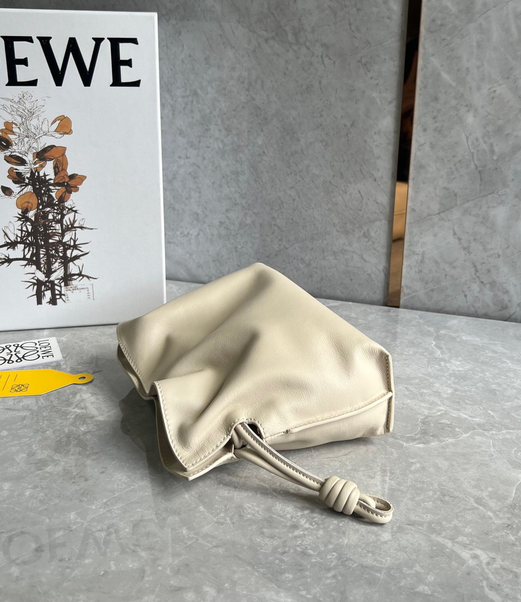 Loewe Mini Flamenco Clutch Bag In Angora Calfskin