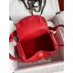 Hermes Lindy 26 Handmade Bag In Red Clemence Leather