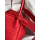 Hermes Lindy 26 Handmade Bag In Red Clemence Leather