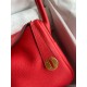 Hermes Lindy 26 Handmade Bag In Red Clemence Leather