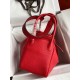 Hermes Lindy 26 Handmade Bag In Red Clemence Leather