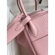 Hermes Lindy 26 Handmade Bag In Rose Sakura Clemence Leather