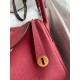 Hermes Lindy 26 Handmade Bag In Ruby Clemence Leather