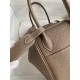 Hermes Lindy 26 Handmade Bag In Taupe Clemence Leather