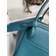 Hermes Lindy 26 Handmade Bag In Vert Bosphore Clemence Leather