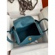 Hermes Lindy 26 Handmade Bag In Vert Bosphore Clemence Leather