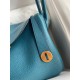 Hermes Lindy 26 Handmade Bag In Vert Bosphore Clemence Leather