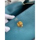 Hermes Lindy 26 Handmade Bag In Vert Bosphore Clemence Leather