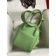 Hermes Lindy 26 Handmade Bag In Vert Cypres Swift Calfskin