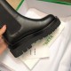 Bottega Veneta BV Lug Chelsea Boots In Black Calfskin