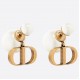 Dior Tribales Earrings In Antique Gold-Finish Metal and White Resin Pearls