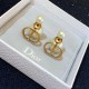 Dior Tribales Earrings In Antique Gold-Finish Metal and White Resin Pearls