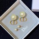 Dior Tribales Earrings In Antique Gold-Finish Metal and White Resin Pearls