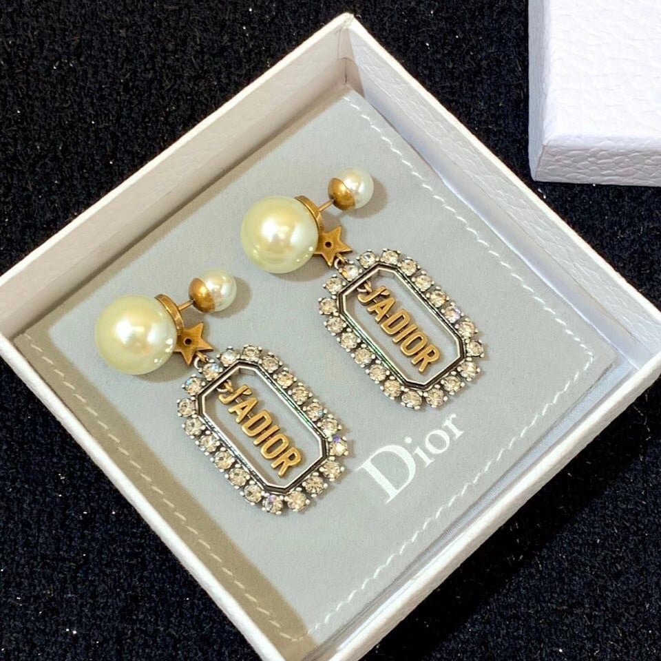 Dior Tribales Earrings In Antique Gold and Palladium-Finish Metal