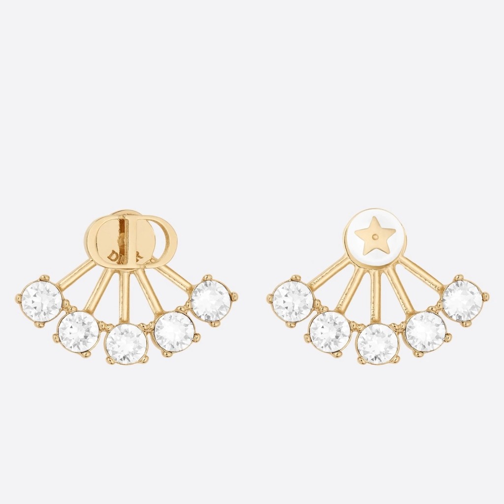 Dior Tribales Earrings In Gold Metal Pearls and Crystals