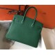 Hermes Birkin 30 Bag in Vert Vertigo Clemence Leather with GHW