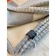 Hermes H Drapeau Blanket in Acier and Perle Cashmere