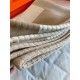 Hermes H Drapeau Blanket in Naturel and Grege Cashmere