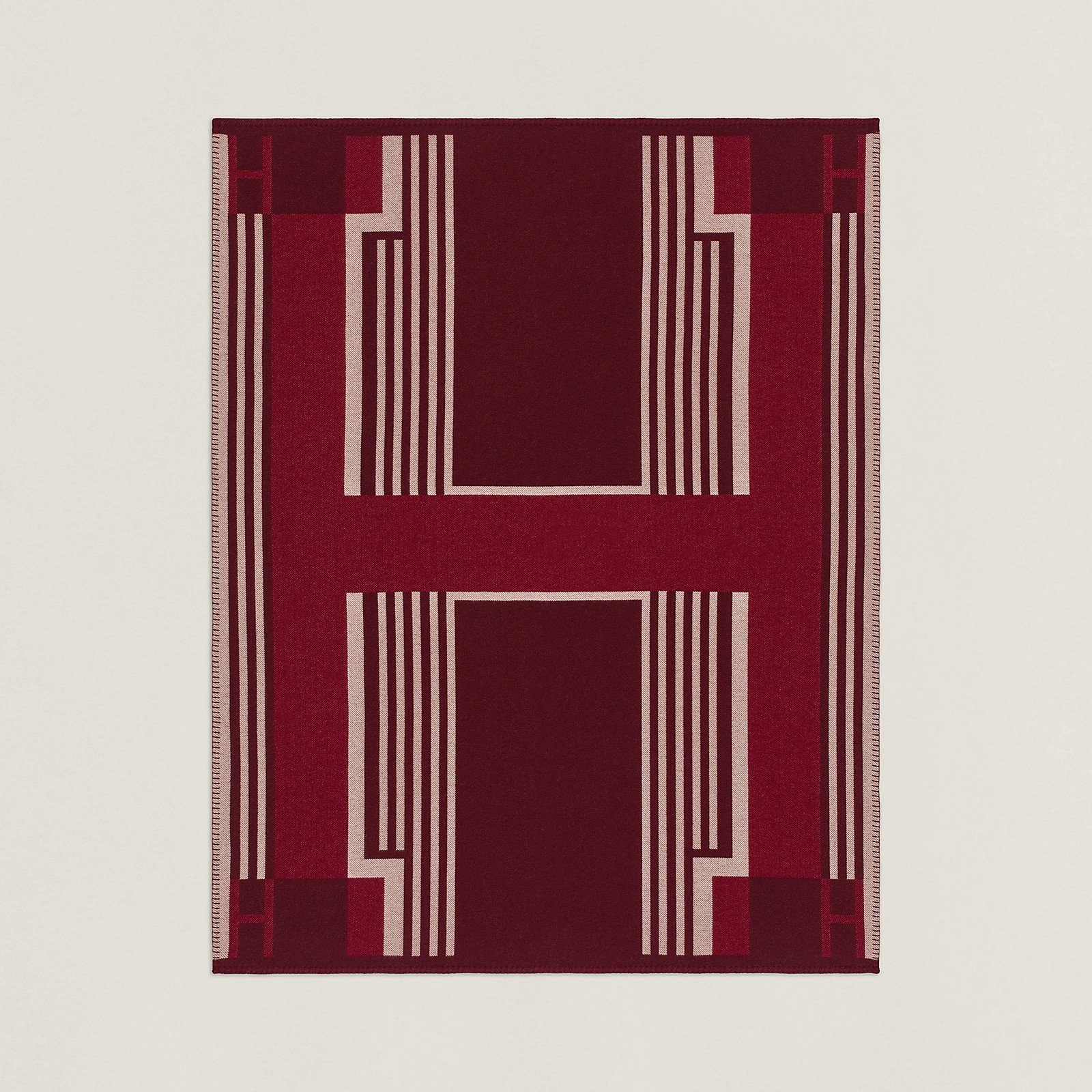 Hermes Ithaque Blanket in Bordeaux Wool and Cashmere