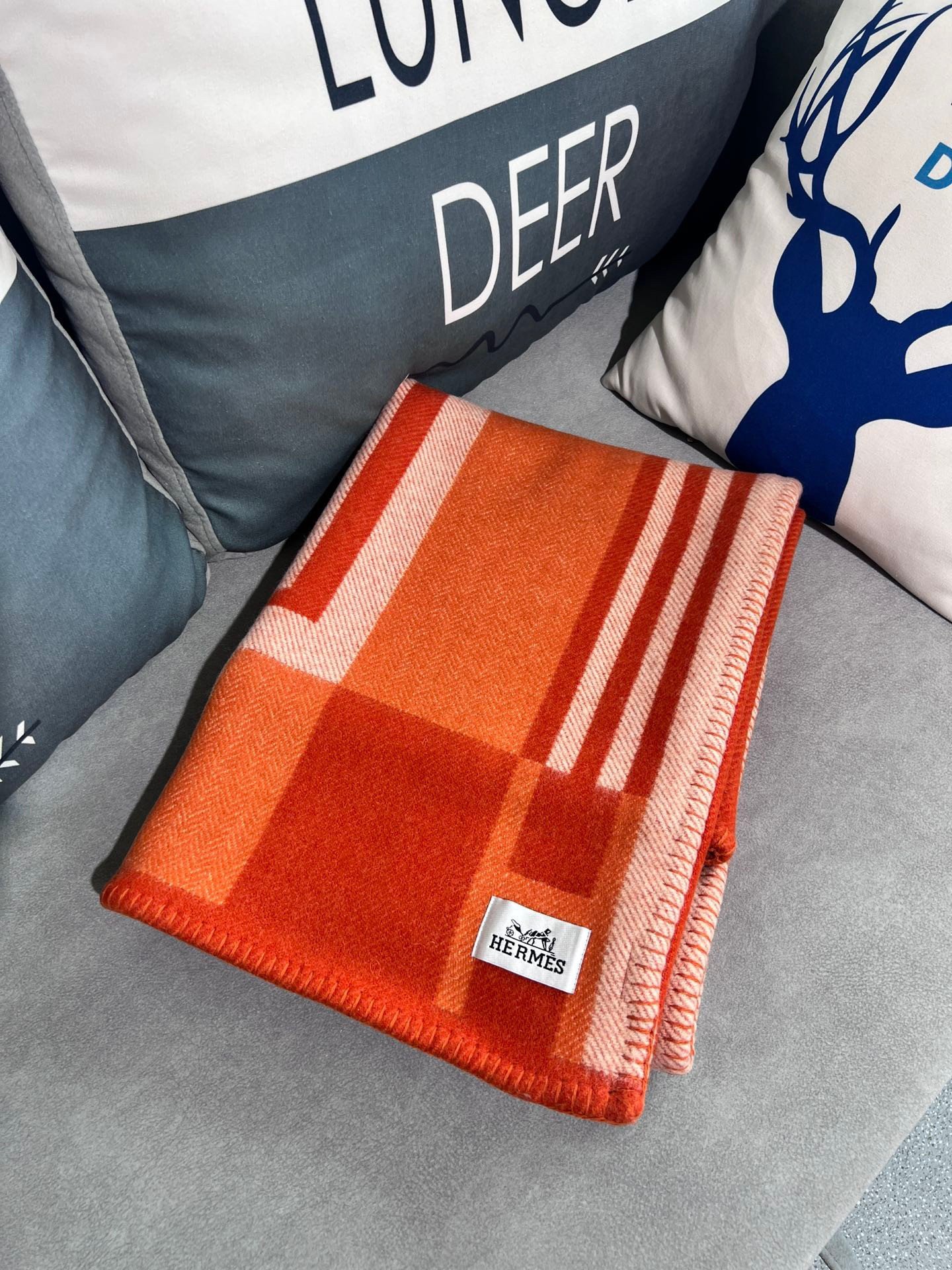 Hermes Ithaque Blanket in Cuivre Wool and Cashmere