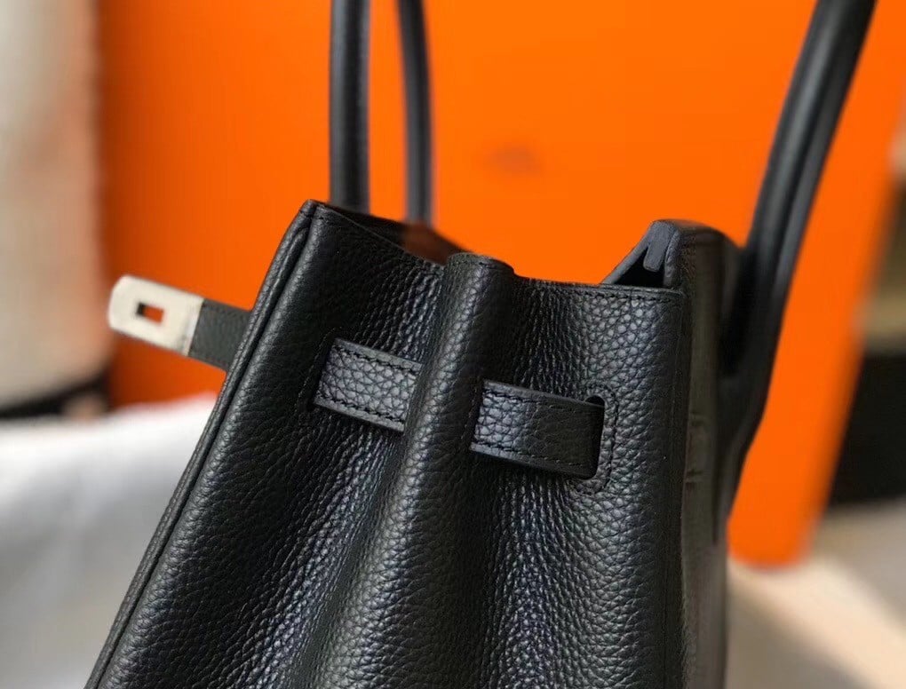 Hermes Birkin 30 Bag in Black Clemence Leather with PHW