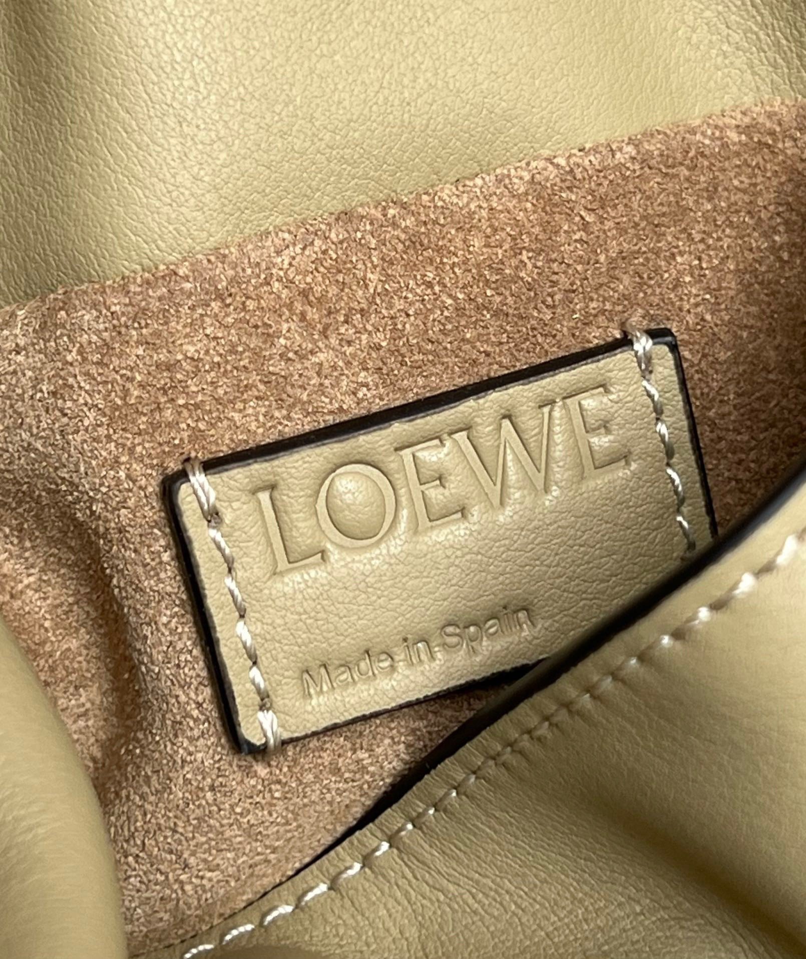 Loewe Mini Flamenco Clutch Bag In Clay Green Calfskin