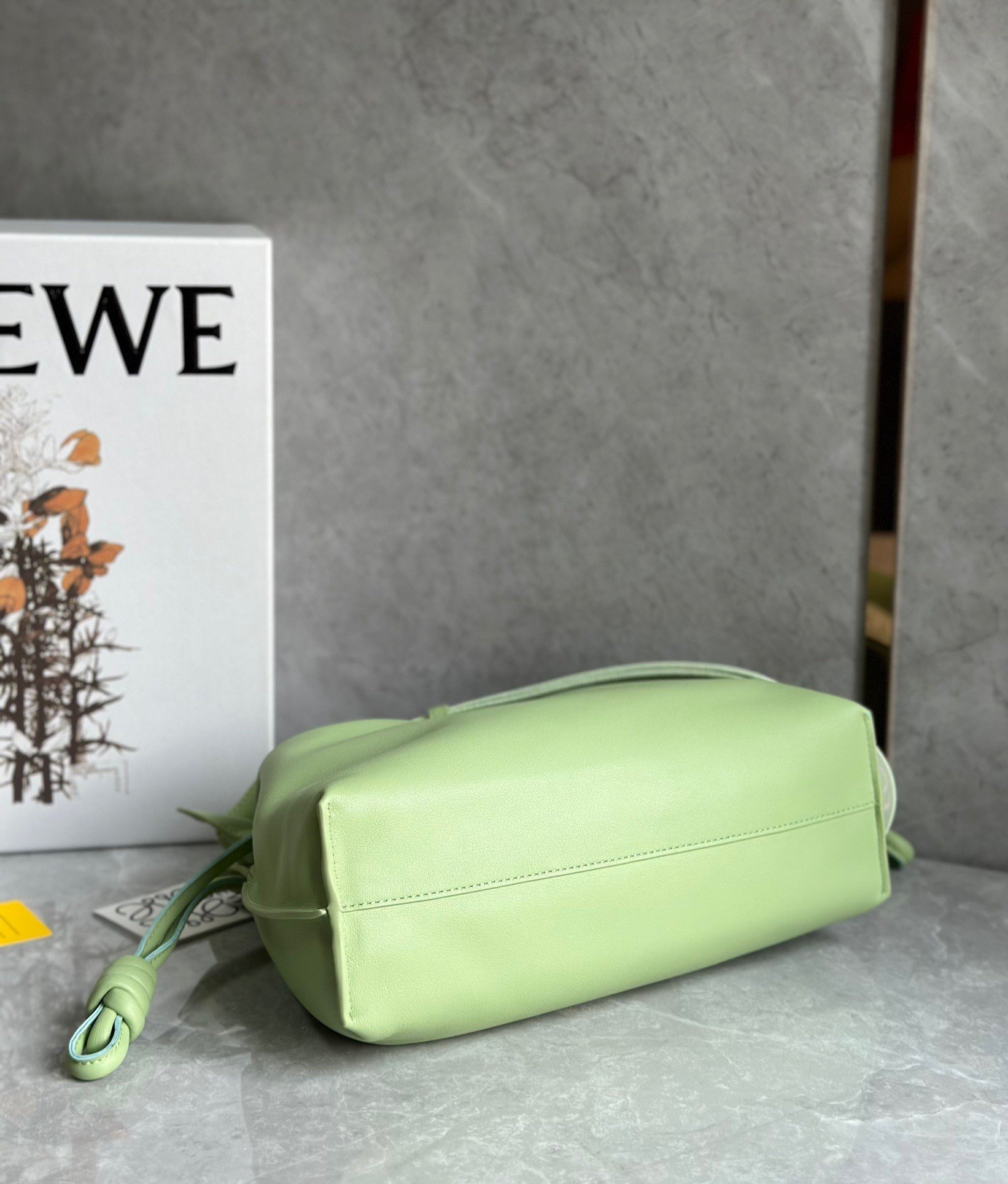 Loewe Flamenco Clutch Bag In Lime Green Leather