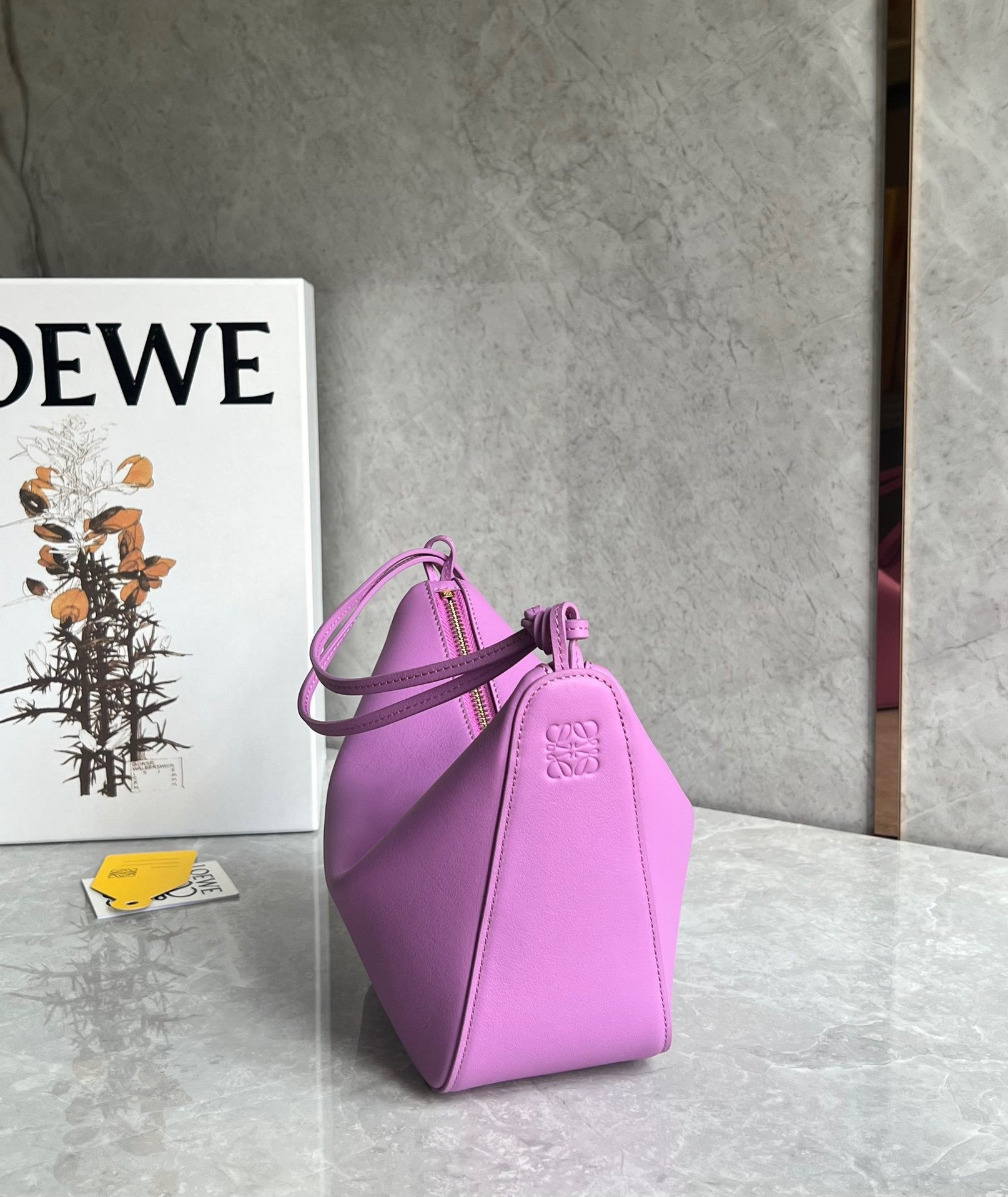 Loewe Mini Hammock Hobo Bag in Rockrose Calfskin