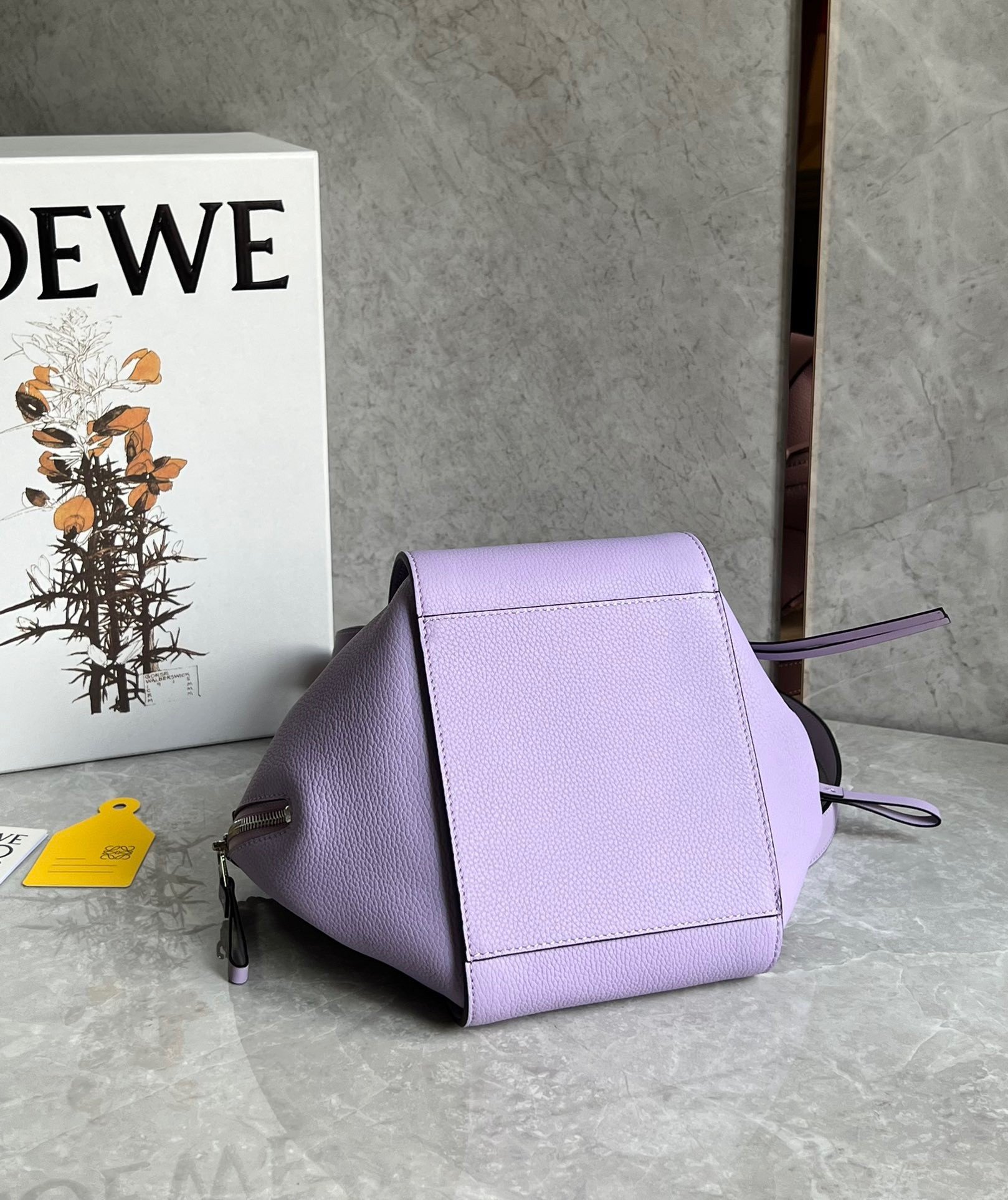 Loewe Compact Hammock Bag in Light Mauve Grained Calfskin