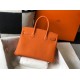 Hermes Birkin 30 Bag in Orange Clemence Leather with GHW