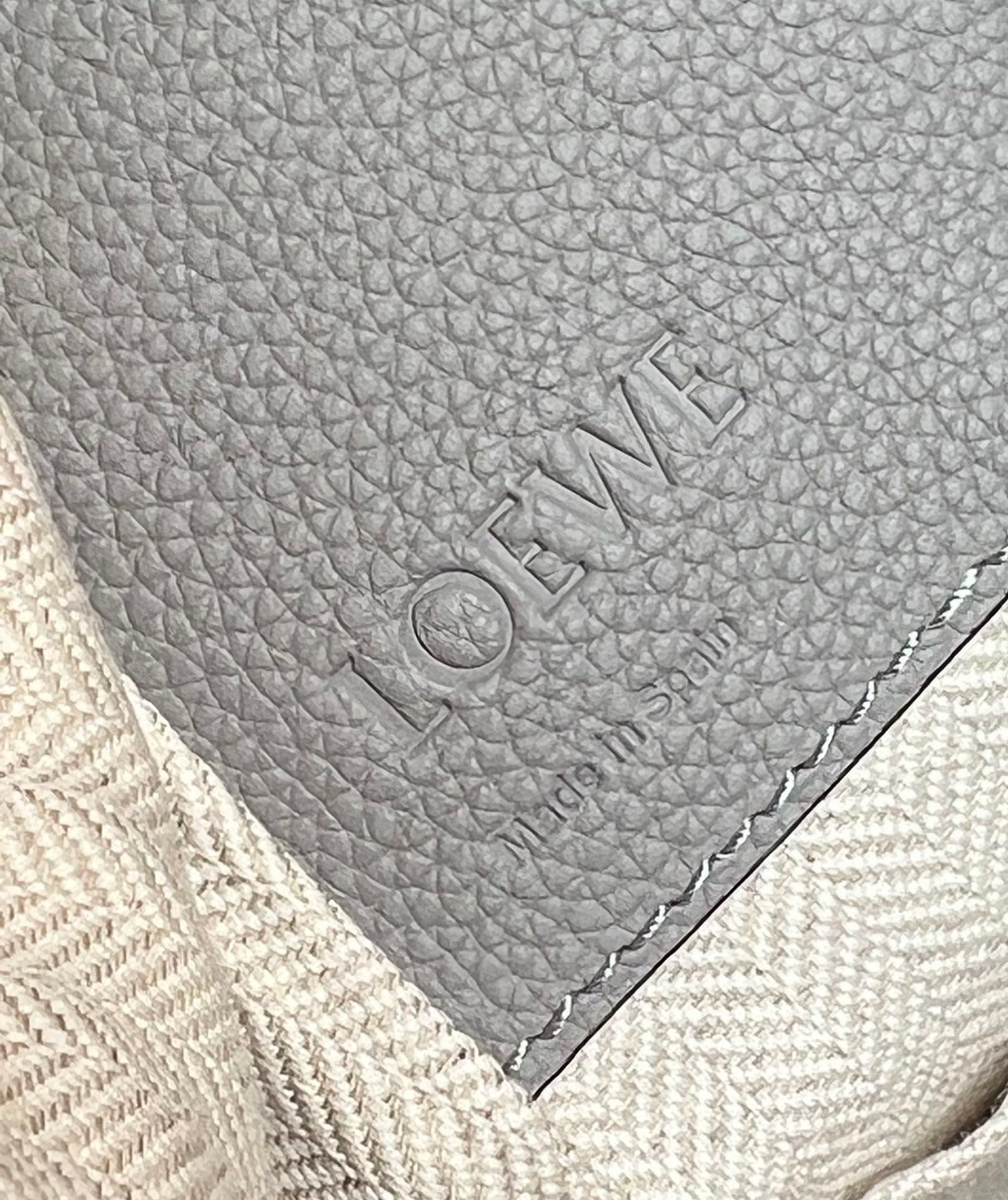 Loewe Compact Hammock Bag in Pearl Grey Grained Calfskin