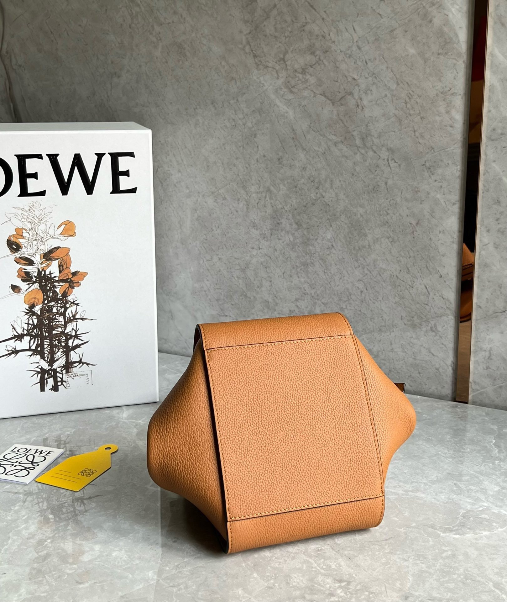 Loewe Compact Hammock Bag in Light Caramel Grained Calfskin