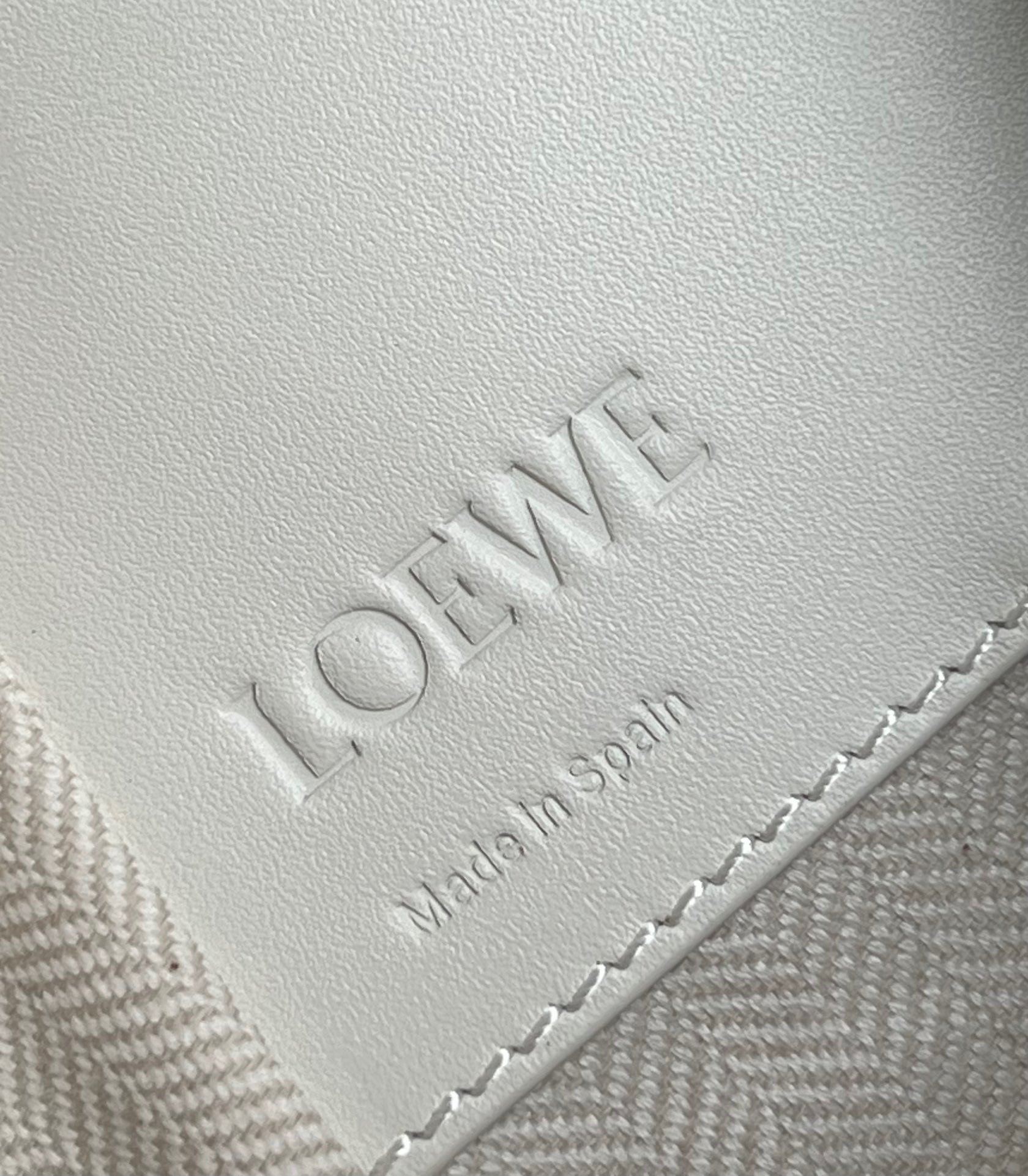 Loewe Compact Hammock Bag in White Satin Calfskin