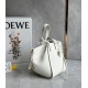 Loewe Compact Hammock Bag in White Satin Calfskin