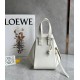 Loewe Compact Hammock Bag in White Satin Calfskin