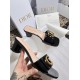 Dior C'est Heeled 50MM Slides in Black Patent Calfskin