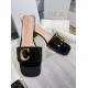 Dior C'est Heeled 50MM Slides in Black Patent Calfskin