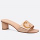 Dior C'est Heeled 50MM Slides in Nude Patent Calfskin