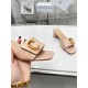 Dior C'est Heeled 50MM Slides in Nude Patent Calfskin