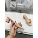 Dior C'est Heeled 50MM Slides in Nude Patent Calfskin