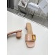 Dior C'est Heeled 50MM Slides in Nude Patent Calfskin