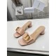 Dior C'est Heeled 50MM Slides in Nude Patent Calfskin