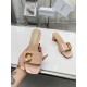 Dior C'est Heeled 50MM Slides in Nude Patent Calfskin