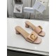 Dior C'est Heeled 50MM Slides in Nude Patent Calfskin